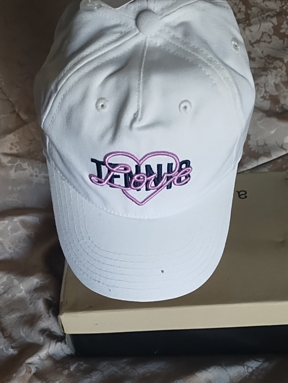 Prince White Kids Cap with Pink Heart 'Love' Embroidery
